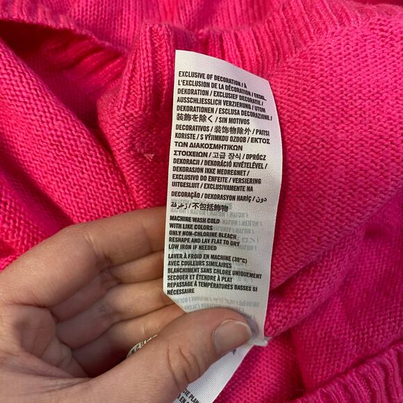 Abercrombie & Fitch Wool Blend Sweater Womens Size M Hot Pink Preppy‎ - Picture 8 of 10